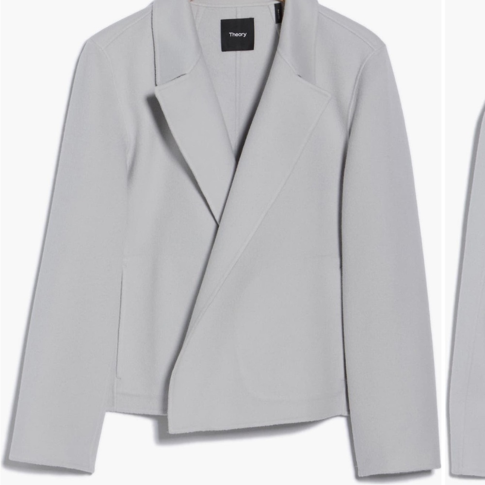 Theory | Sileena New Divide 2 | Stone Grey Melange | Wool Cashmere Blend